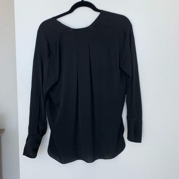 Vince Split Neck Silk Blouse - Picture 4 of 7